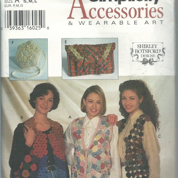 Vintage Simplicity 9215 Yo-Yo Vests, Purses.  Designer Shirley Bostsford - Picture 1 of 2